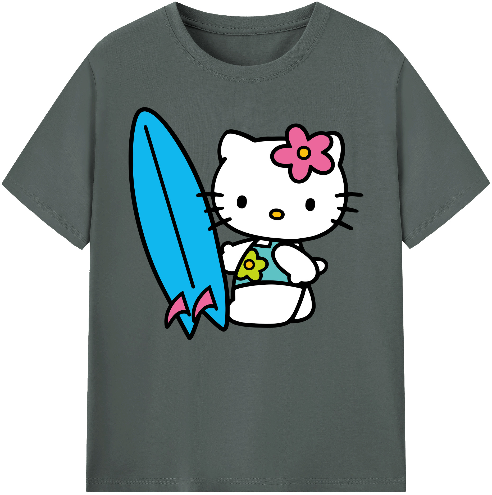 （画像用） Hello Kitty ハローキティ 綿100％ メンズ半袖Tシャツ｜肌触りやわらか＆通気性
